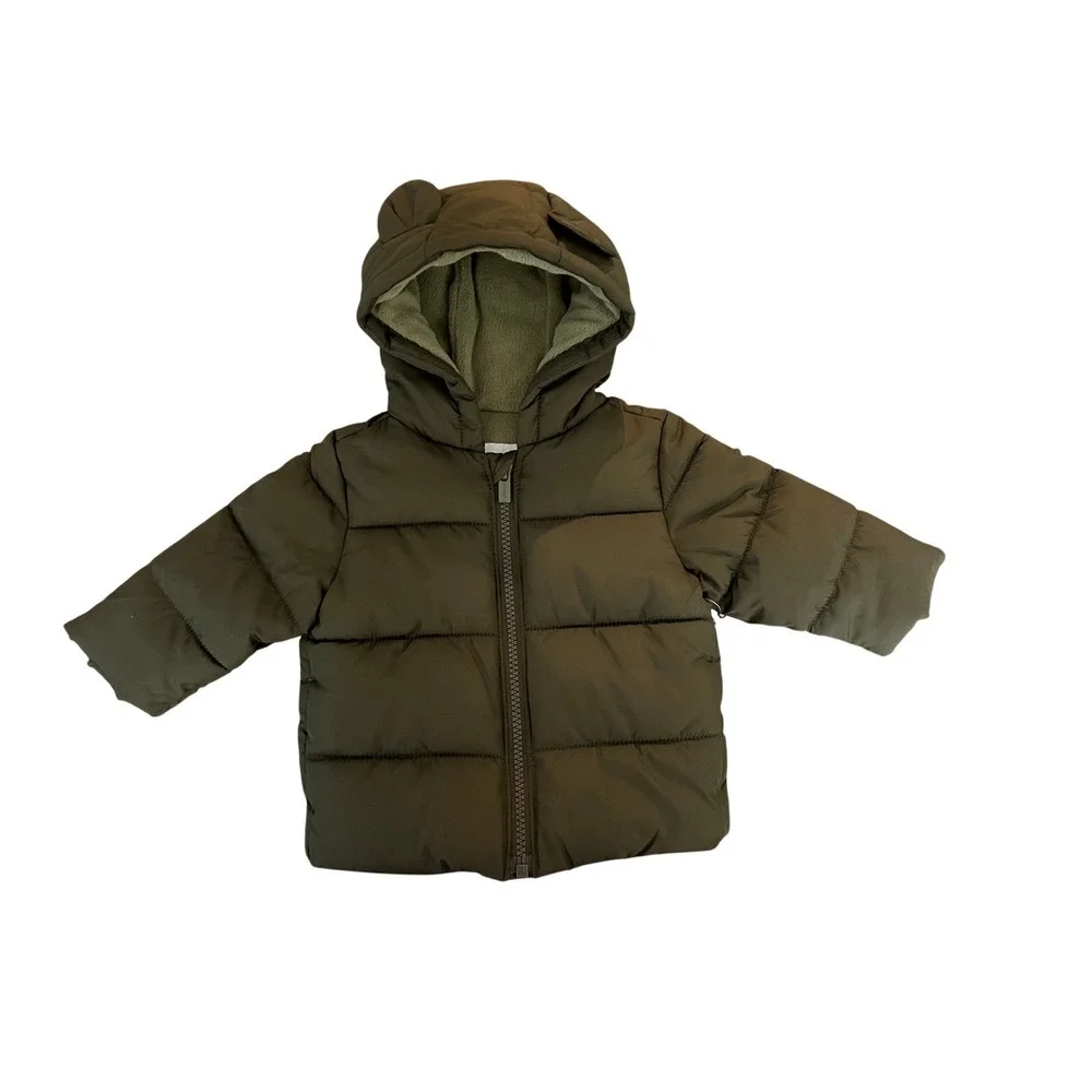 Old Navy Baby Puffer Jacket Green Water Resistant 3-6M NEW (0966)